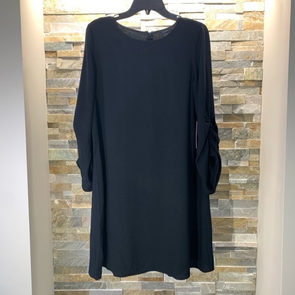 Halogen Ruched Sleeve Swing Dress - Picture 3 of 5